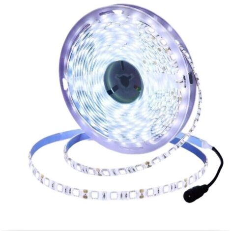 Bande lumineuse LED 12V, lumière blanche froide 6500K, flexible de 5 mètres, 300 perles LED, SMD 5050, étanche IP65
