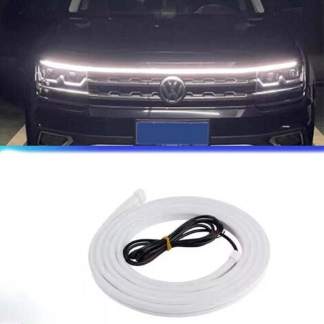 Bande Lumineuse LED Extérieure de Voiture 150cm Bandes Feux Diurnes Flexibles 10-16V Bande Lumineuse de Capot de Voiture Universels Bande Lumineuse Décorative de Capotpour Voiture