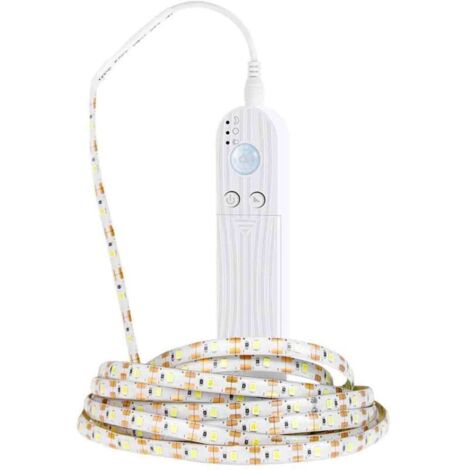 Bande lumineuse LED noire avec détecteur de mouvement, lampe de bureau LED, bande lumineuse LED USB améliorée, convient aux armoires, escaliers, garde-manger, sous les armoires, chevets, armoires