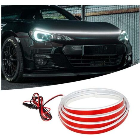 Bande Lumineuse LED Pour Capot De Voiture, 12V 180cm Super Brillant Dynamique Feux Diurnes, Barre Lumière Décorative Extérieur Étanche, Lumières De Kit De Moteur Pour Voitures, SUV, Camions