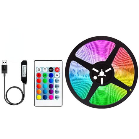 Bande lumineuse LED pour chambre, TV, PC, rétroéclairage ruban adhésif 5050 RVB Bluetooth APP USB (1 m ensemble USB)