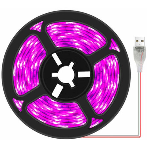 Bande lumineuse LED pour plantes, étanche et sécable, adaptée aux plantes d'intérieur, notamment aux plantes grasses, 1 mètre.