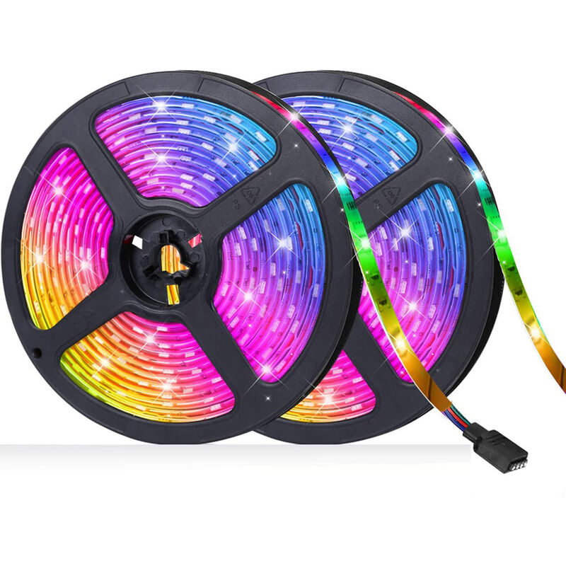 Bande lumineuse led rvb 20 m 600 led 5050 rvb Bande lumineuse led Contrôle par application Fonction de synchronisation de luminosité réglable pour