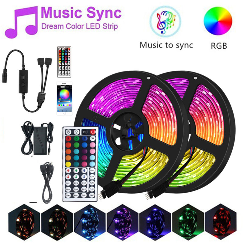 Bande lumineuse led rvb 20 m 600 led 5050RGB Bande lumineuse led Contrôle par application Luminosité réglable Fonction de synchronisation pour la
