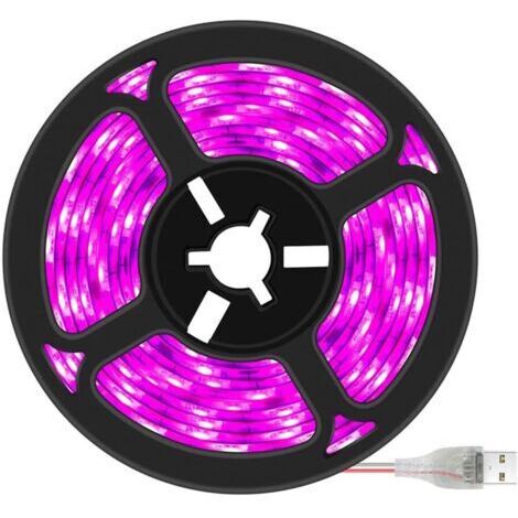 Bande lumineuse pour croissance de plantes, Étanche - Spectre complet - Pour plantes d'intérieur, plantes grasses, hydroponiques - Pour serre et jardinage - Barres lumineuses USB 300 cm
