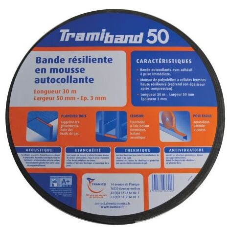 BANDE MOUSSE ACOUSTIQUE TRAMIBAND ANT 50X3MM 30M TRAMICO TRM/2936200000