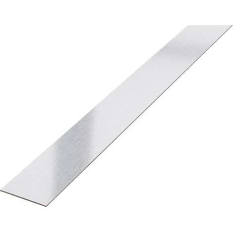 ILCOM Bande murale décorative en acier inoxydable 2cm x 60cm - Argent satiné