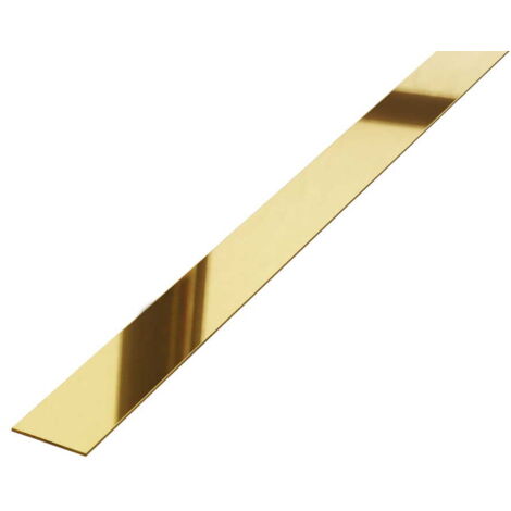 ILCOM Bande murale décorative en acier inoxydable 2cm x 90cm - Or brillant