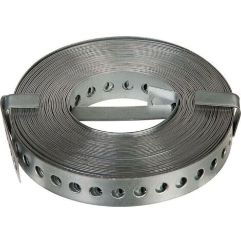 Bande perforée en acier galvanisé – GAH Band-B20×1 mm, longueur 10 m, pour fixation et montage industriel
