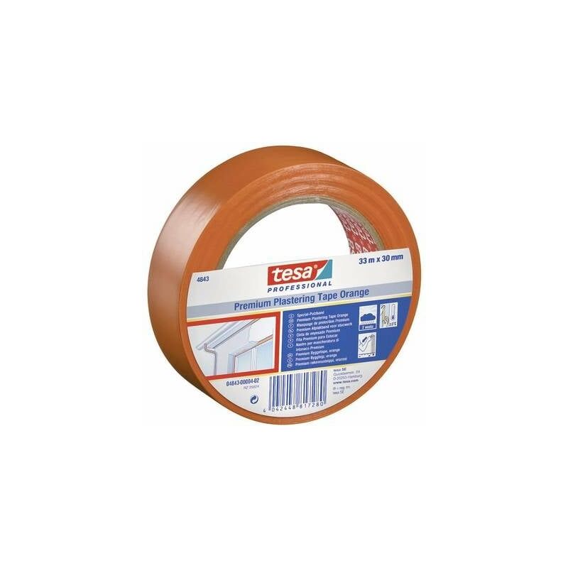 Bande plastifiée Tesa 4843-04-02 orange (l x l) 33 m x 30 mm caoutchouc 1 pc(s)