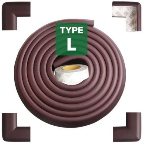 Bande Protection Rebord Coin Table Meuble Pare-chocs Sécurité Bébé Enfant Type L Tritina- Brown