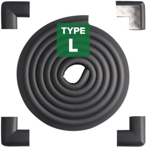 Bande Protection Rebord Coin Table Meuble Pare-chocs Sécurité Bébé Enfant Type L Tritina -NOIR