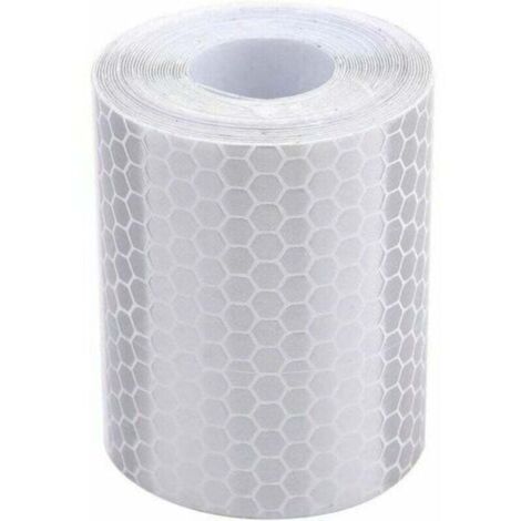 Bande réfléchissante, Largeur de 5cm X Longueur de 3m, Automobile Moto réflecteurs de Camion de Tracteur de remorque, Avertissement de sécurité Avertissement (Blanc)