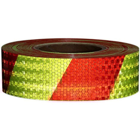 EURITECSA Bande réfléchissante d'avertissement de sécurité réfléchissante auto-adhésive en sergé pour voiture - Jaune & Rouge