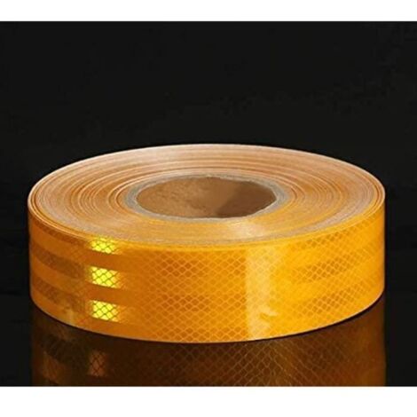 Bande réfléchissante,Ruban de Signalization,Bandes Adhésives D'avertissement de Sécurité Autocollantes,pour Moto,Vélo,jaune,5cm6m