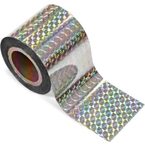 Bande Repulsif 4.8cm x 80m Anti Pigeon Effaroucheur d'oiseaux Double Face Anti Oiseaux Bande Anti-Oiseaux Holographique Brillant pour Effrayer Les Oiseaux Effaroucheur d' Oiseaux