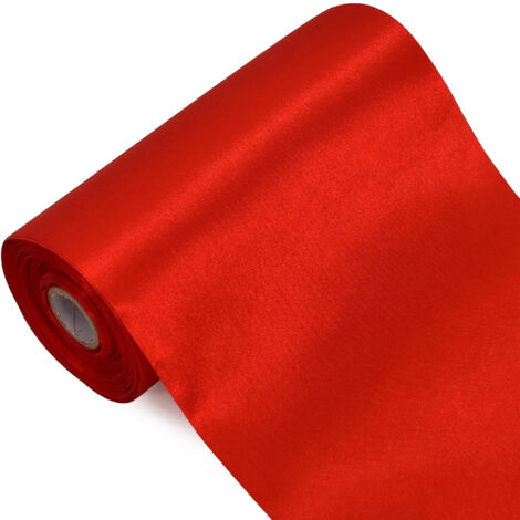 Bande ronde satin 15cm x 20m, grande taille, décoration voiture arcs cérémonie fêtes mariages Saint-Valentin événements extérieurs.