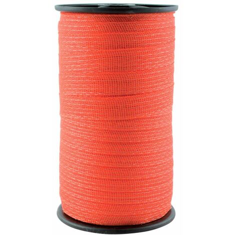 Bande rouge pour clôture électrique de 2 cm en rouleau de 200 m avec 4 conducteurs acier 0.16 mm