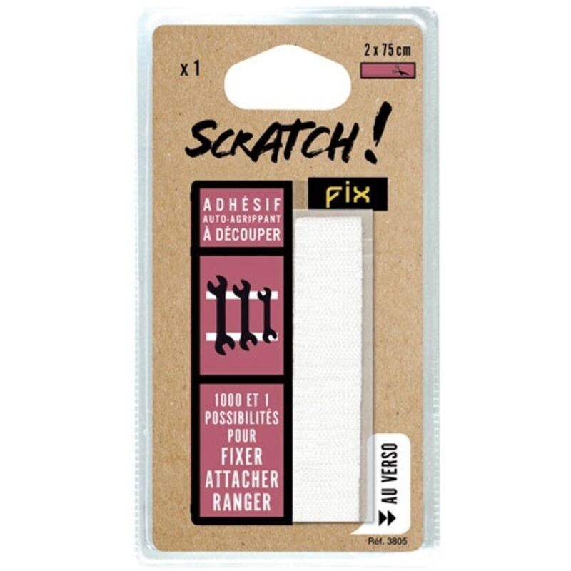 Bande scratch adhésive noire 20x750mm - scratch fix