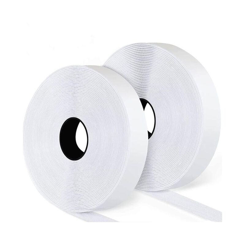 Bande Velcro auto-adhésive ruban adhésif INF Auto-adhésive avec Super colle White 3 cm / 8 m