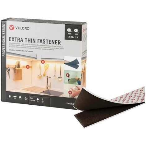 Bande Velcro Extra Fine Attache 20mm x 5m noir