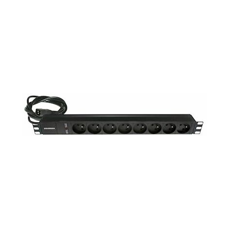 Bandeau 19 pouces 8 prises ute – Cordon avec fiche IEC C14 – Para-foudre et para-surtenseur – B8PCC14 – Gigamedia