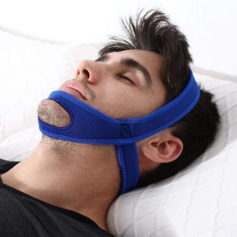 bandeau Anti-ronflement (bleu), Bandeau Anti-ronflement Unisexe Pour Le Sommeil, Soutien Du Menton