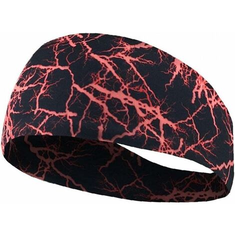 Bandeau Anti-transpiration Bande absorbant la transpiration Bande de yoga Tête de course Résistant à la transpiration Bande de sport Homme Femme Rouge foudre