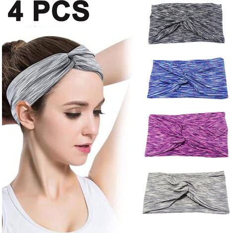 Bandeau Anti-Transpiration Pour Femme Fille Yoga Bandeau Athlétique Anti-Transpiration Bandeau Extensible Antidérapant Large Bandeau De Sport Pour Course À Pied Entraînement Fitness Gym Danse Tennis