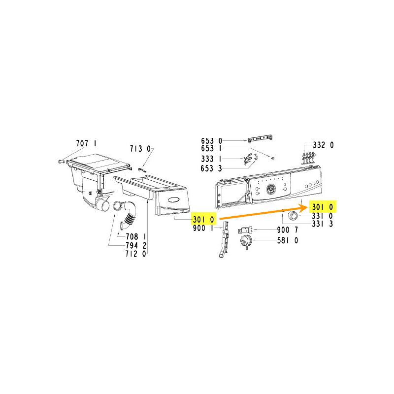 Whirlpool - Bandeau complet pour lave linge 481245217665