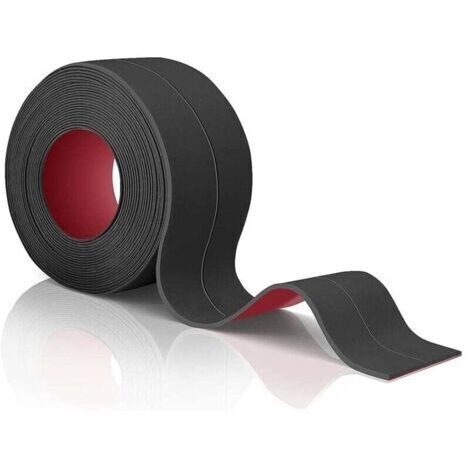 Bandeau de finition de cuisine Revêtement d'angle pliant 19x19mm en pvc avec bandes adhésives en mousse, revêtement en plastique, bande décorative noir de 6m de long-RAPANDA