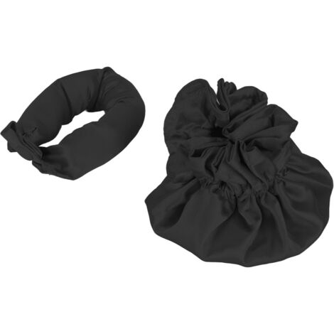 Bandeau de Nuit en Satin pour Cheveux Longs et Bouclés, Kit de Protection Capillaire sans Chaleur - Noir