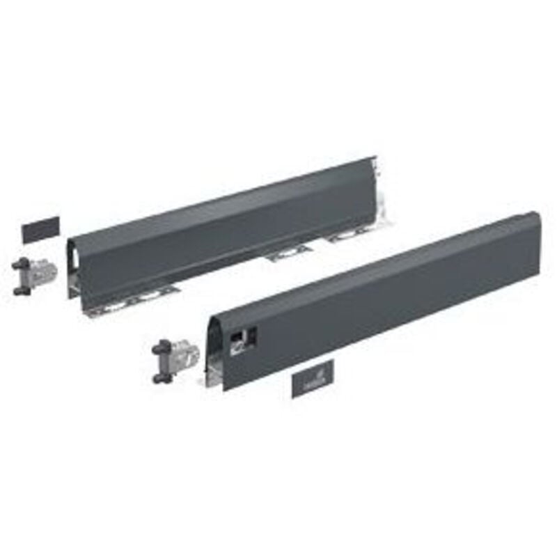 Hettich - Ensemble flexible pour tiroir 94 mm ArciTech Gris Anthracite 400 Gris Anthracite