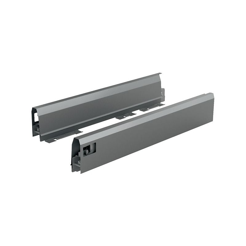 Hettich - Kit tiroir ArciTech longueur 500 mm - hauteur 94 mm - coloris anthracite - livré avec profils, attaches-façade et caches