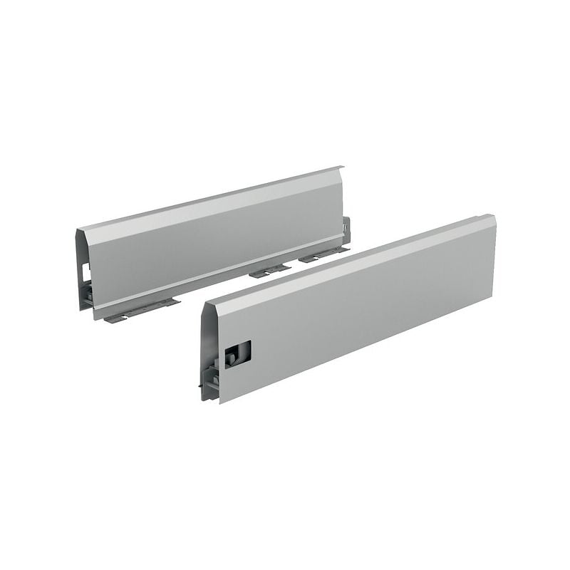 Hettich - Kit tiroir ArciTech longueur 500 mm - hauteur 126 mm - coloris argent - livré avec profils, attaches-façade et caches