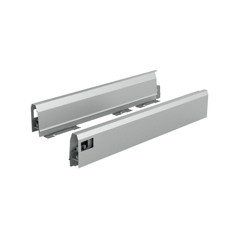 Kit tiroir ArciTech longueur 500 mm - hauteur 94 mm - coloris argent - livré avec profils, attaches-façade et caches Hettich