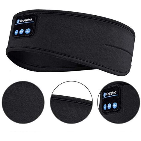 Bandeau de sport noir Bluetooth avec écouteurs intégrés pour dormir