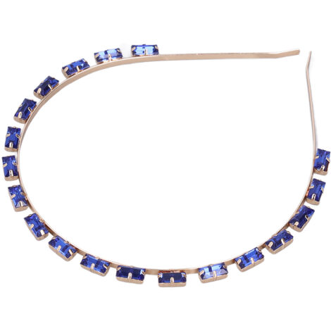 Bandeau de Tête Femme Strass Brillant, Accessoire Élégant et Confortable, Bleu Nuit - CHT-715