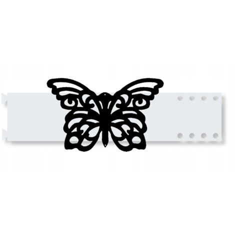 Bandeau décoratif à boucle à ressort pour rideaux, motif papillon noir