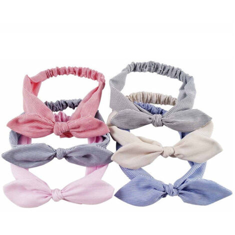 Bandeau élastique 2 Pièces, Bandeau à Rayures Nouées, Nœud Arrière, Accessoires De Coiffure