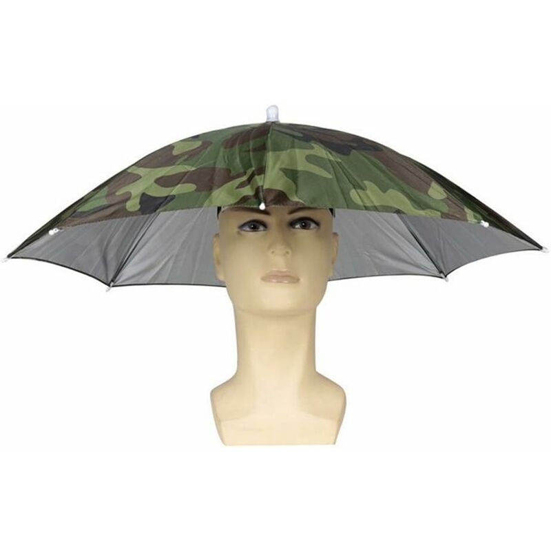 Bandeau élastique Motif de Camouflage Soleil Pluie Parapluie Chapeau Bonnet pour la pêche Plage Golf armée Verte Main Libre chapellerie Ombre