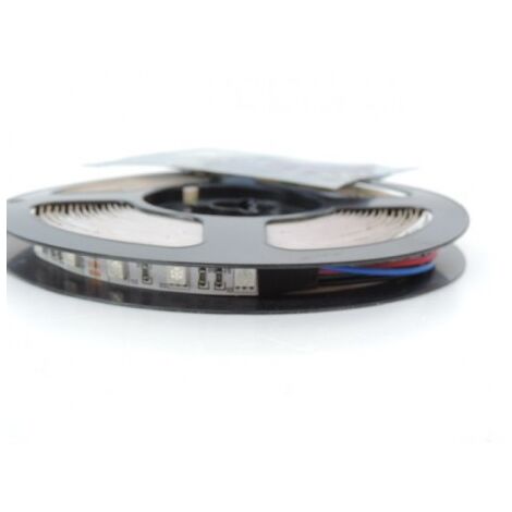 Bandeau LED 14.4W/m couleur RGB flexible intérieur longueur 5m 60leds/m alim 12V DC (non incl) IRC80 IP20 TRAJECTOIRE 003788