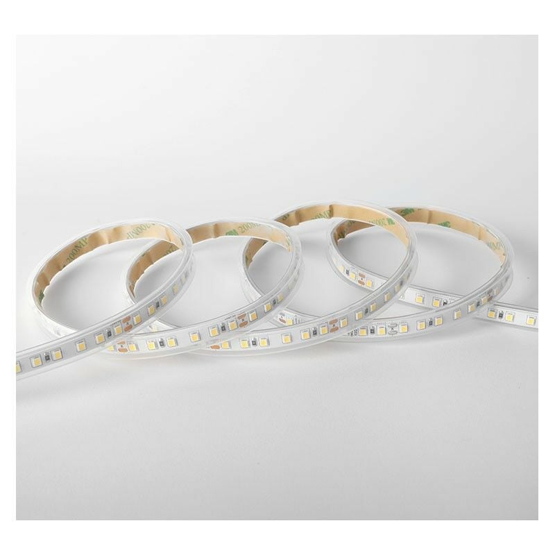 Ruban led 10 watts /m - 120 LED/m Blanc - Rouleau 5M 24V Miidex Lighting® blanc-neutre-4000k - tube-silicone-ip67