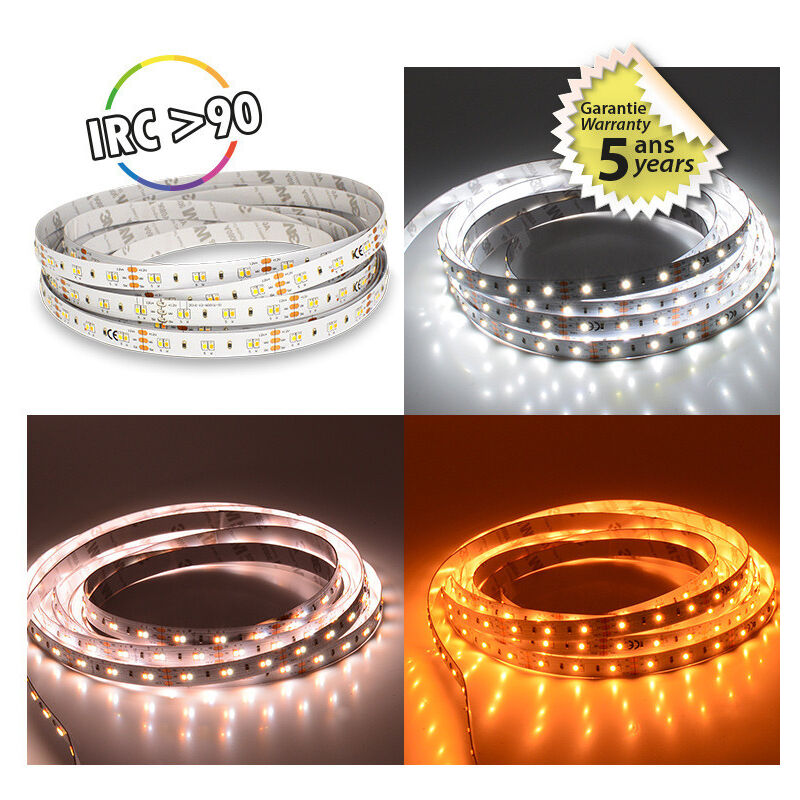 Bandeau led Dimmable cct 5m - 120 LED/m - 50W - IP20 - 24V - 2000K-6500K
