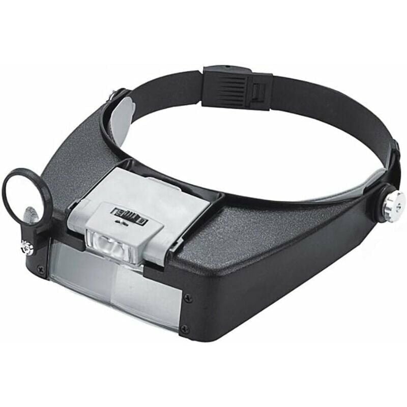 Alovez - Bandeau Loupe Horloger Mains Libres Loupe avec Lumière Casque Loupe Grossissante avec led Lumière, pour Horloger, Bijoutier, Lecture