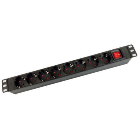 Bandeau multiprise 8 prises 3 500W – Câble 170 cm – Interrupteur ON/OFF – Hauteur 1U pour rack 19 pouces – Kimex