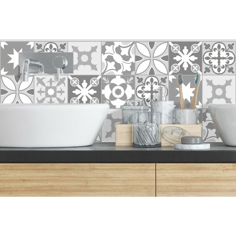 Tendance Ciment Gris Bandeau pvc lot de 2 : l 70cmxH 30cm 99deco