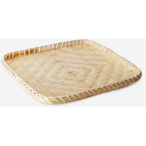 BANDEJA BAMBÚ CUADRADA COLOR NATURAL 35x35CM