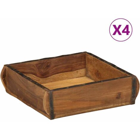 Bandeja con almacenamiento 4 pcs Marrón 31 x 29 x 10 cm