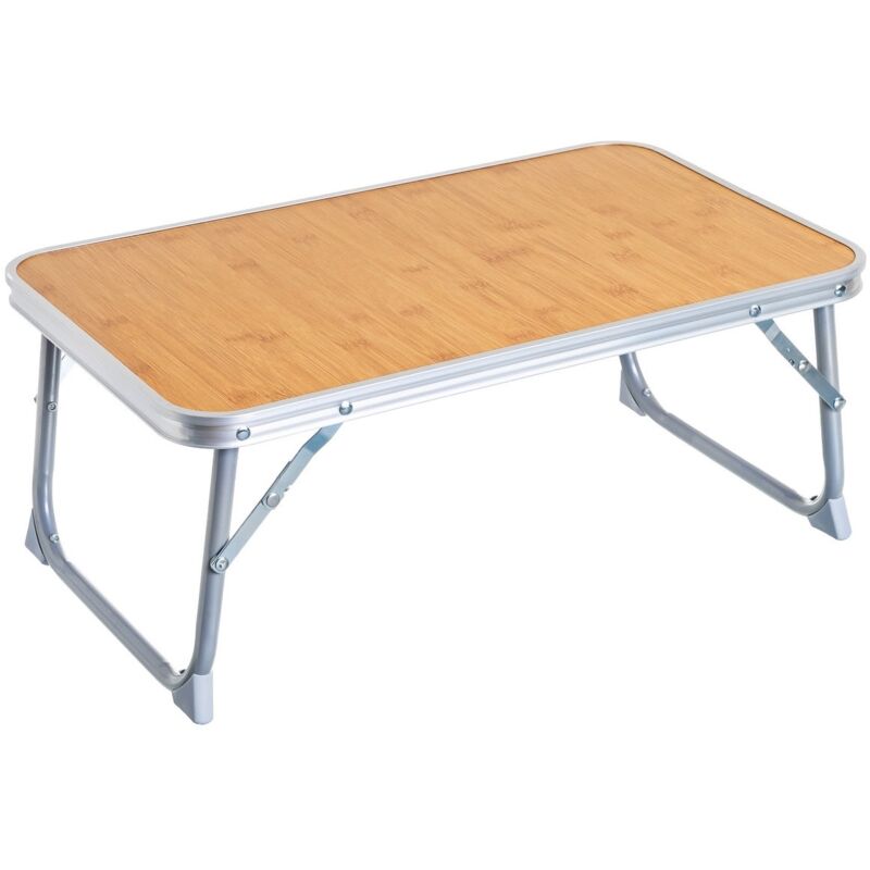 

Lolahome - Mesa de camping plegable de acero marrón de 24x34x56 cm